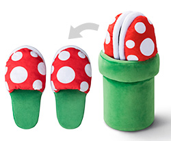 商品写真：ルームスリッパ（パックンフラワー／土管）